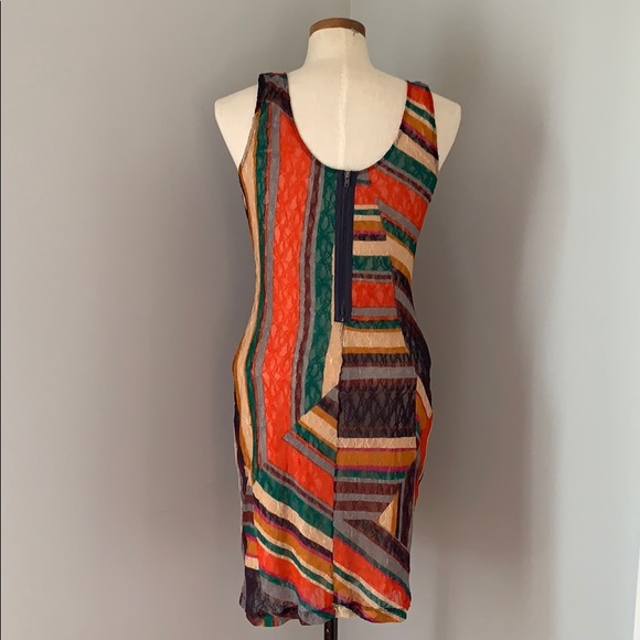 Striped Lace Bodycon Midi Dress - Picture 2 of 3